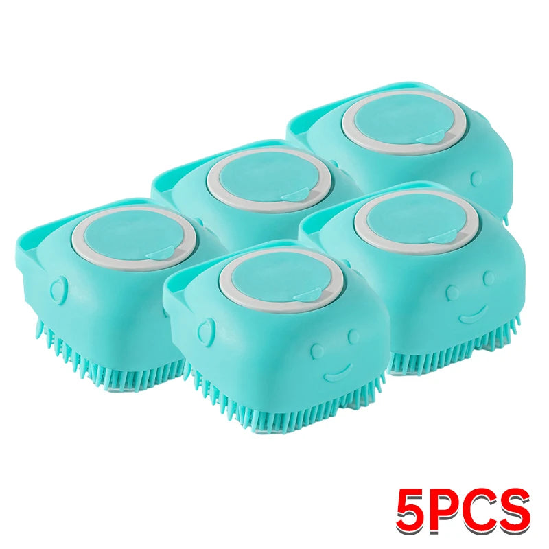 Pet Bathing Brush – Soft Silicone Massager for Dog & Cat Cleaning & Grooming - Pawsitive Cuddles
