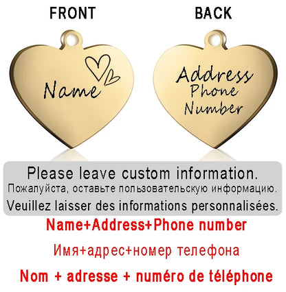 ustom Heart-Shaped Pet ID Tag - Pawsitive Cuddles