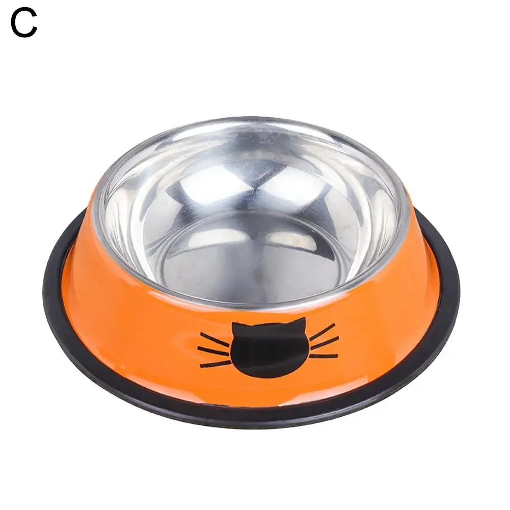 Stainless Steel Cat Food & Water Bowl – Non-Slip Base, Kitten Feeder - Pawsitive Cuddles
