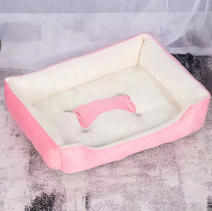 Warm Bone Washable Pet Bed for Dogs & Cats – Soft Cotton Nest - Pawsitive Cuddles