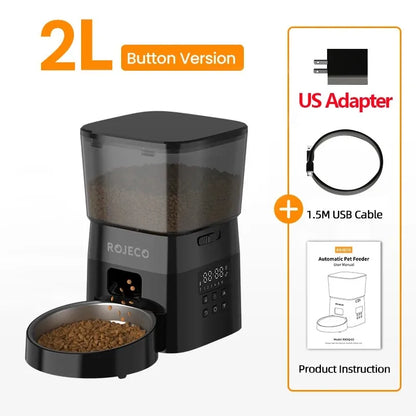 Button-Controlled Smart Cat & Dog Food Dispenser - Pawsitive Cuddles