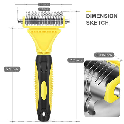 2-Sided Stainless Steel Pet Grooming Brush - Pawsitive Cuddles