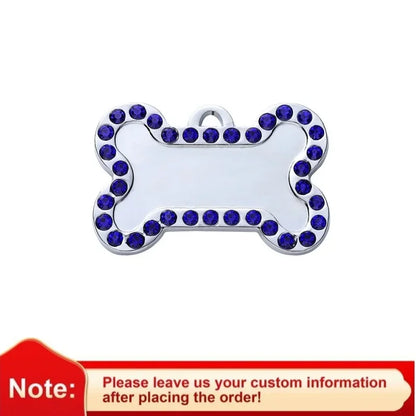 Custom Engraved Name Tag with Paw Print Design - Pawsitive Cuddles