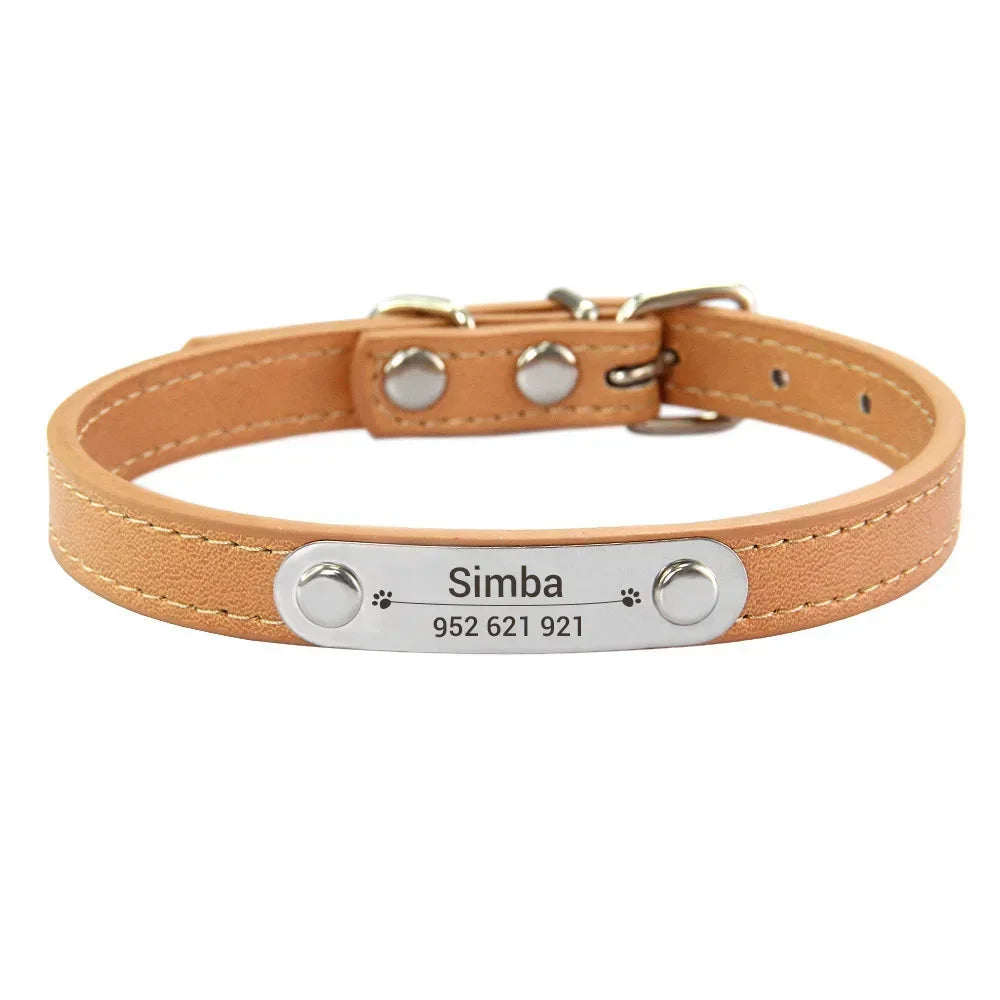Personalized Dog Collar Name Carved ID - Pawsitive Cuddles