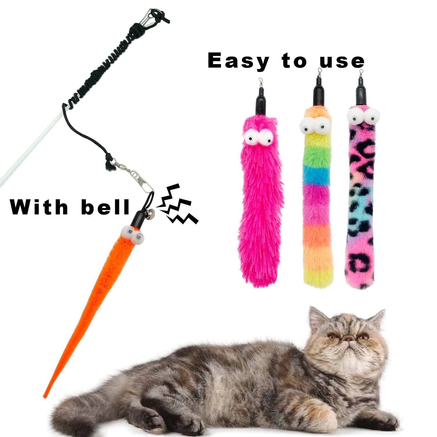 Interactive Cat Wand & Feather Toy - Pawsitive Cuddles