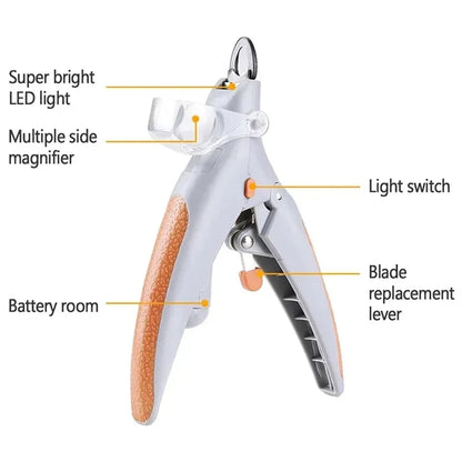 LED Light Pet Nail Clipper with Magnifier - Pawsitive Cuddles