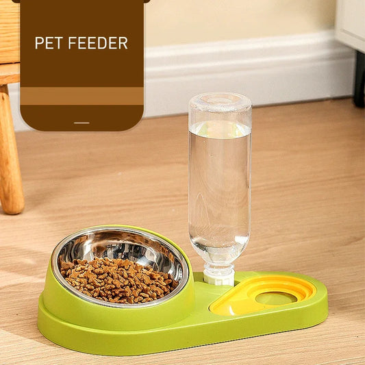 Double Cat Bowl Feeder – Large Capacity Food & Water Dispenser - Pawsitive Cuddles