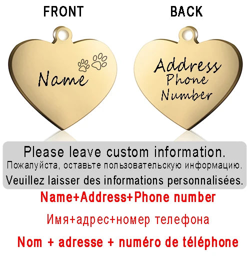 ustom Heart-Shaped Pet ID Tag - Pawsitive Cuddles