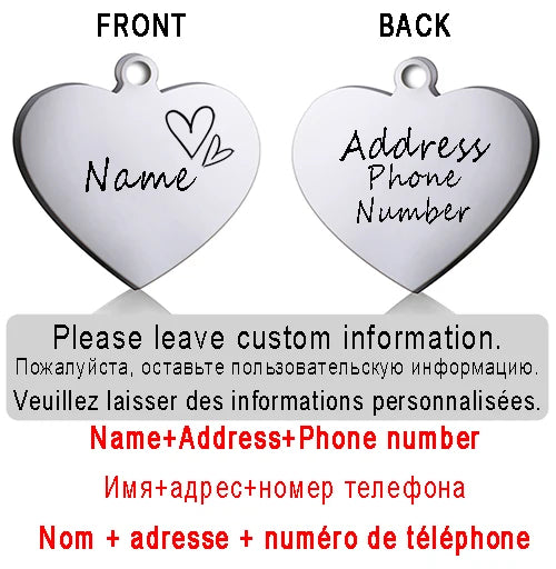 ustom Heart-Shaped Pet ID Tag - Pawsitive Cuddles