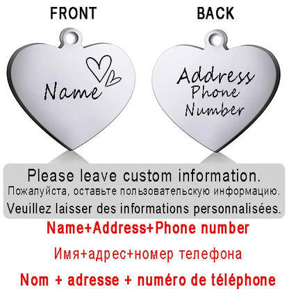 ustom Heart-Shaped Pet ID Tag - Pawsitive Cuddles