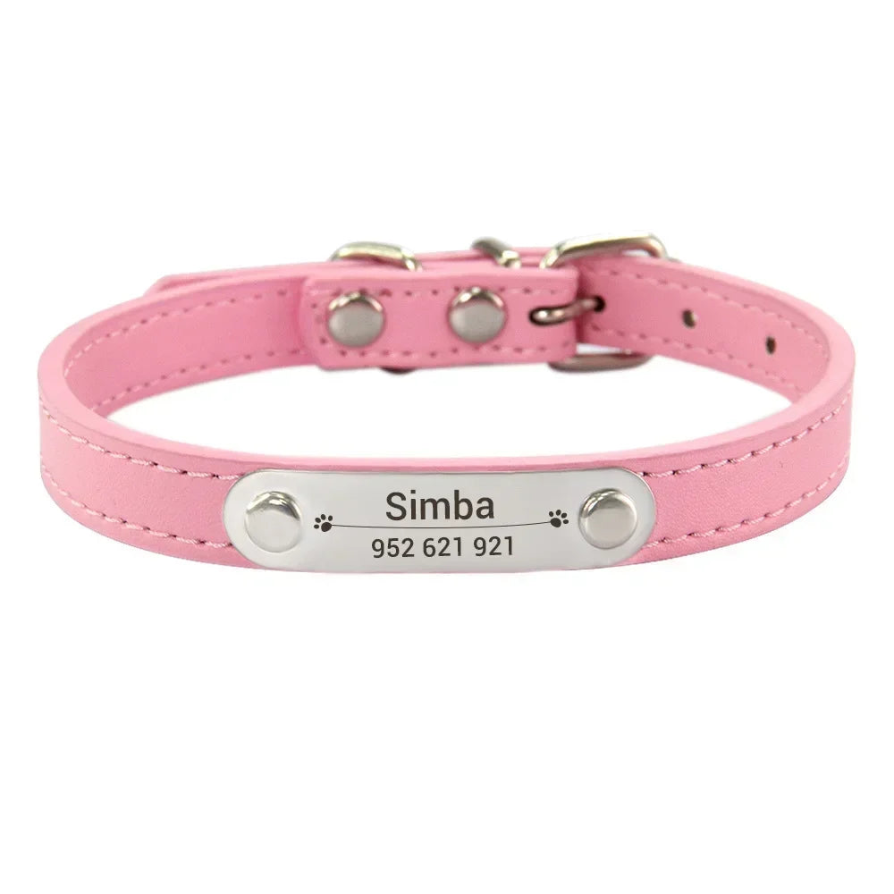 Personalized Dog Collar Name Carved ID - Pawsitive Cuddles