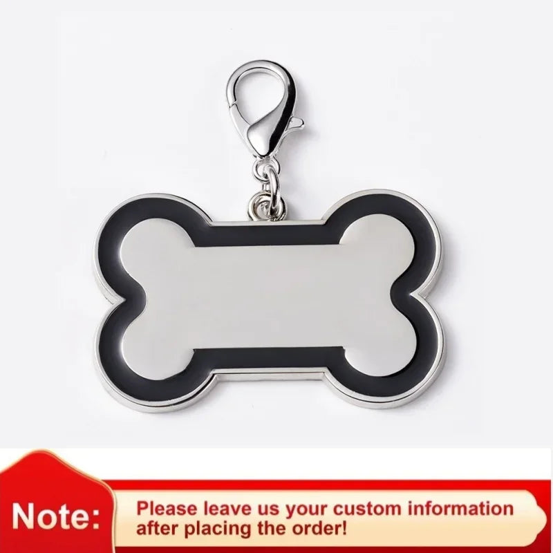 Custom Engraved Name Tag with Paw Print Design - Pawsitive Cuddles