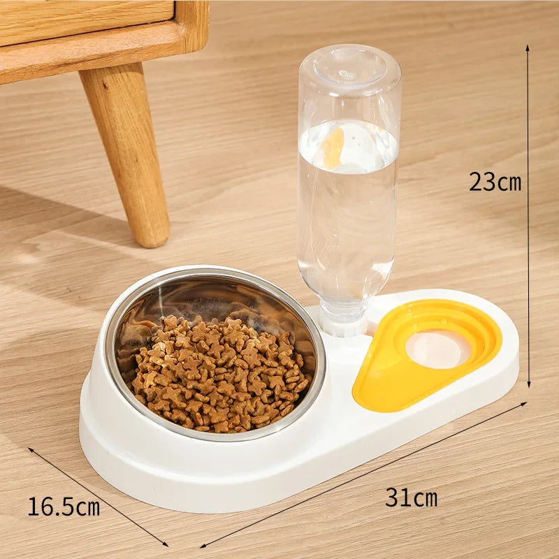 Double Cat Bowl Feeder – Large Capacity Food & Water Dispenser - Pawsitive Cuddles