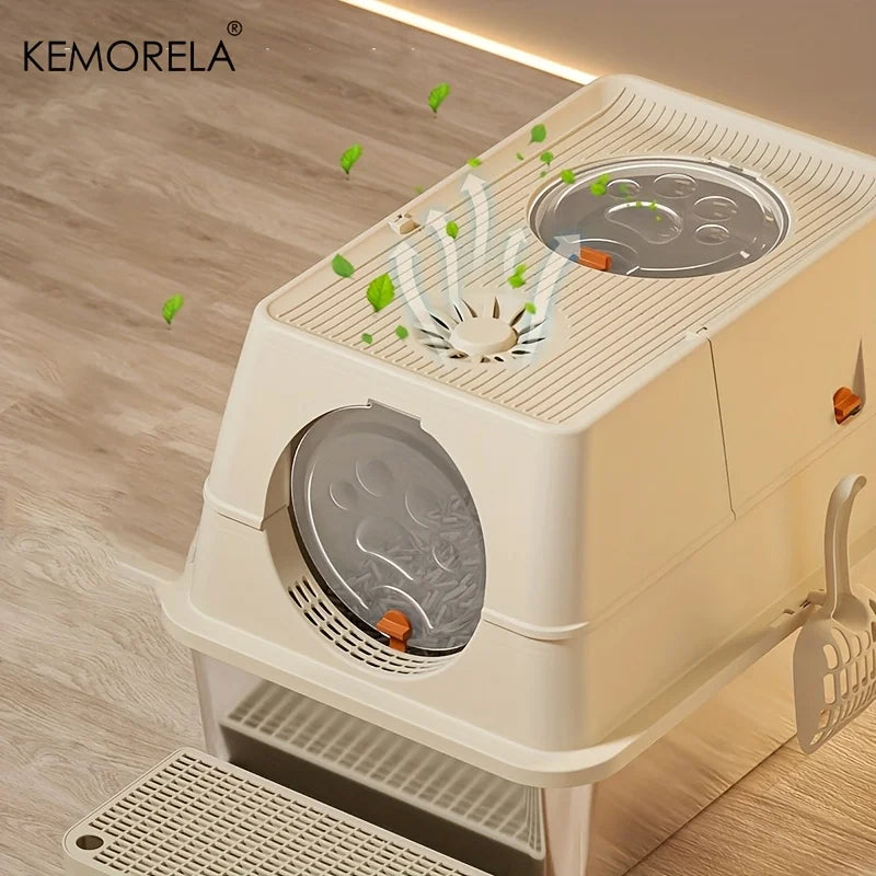 KEMORELA XL Stainless Steel Cat Litter Box - Pawsitive Cuddles