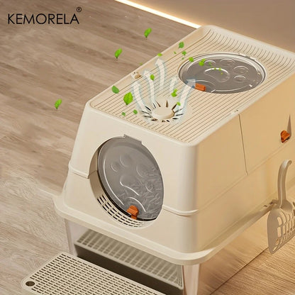 KEMORELA XL Stainless Steel Cat Litter Box - Pawsitive Cuddles