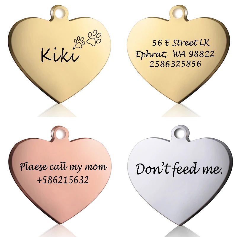 ustom Heart-Shaped Pet ID Tag - Pawsitive Cuddles