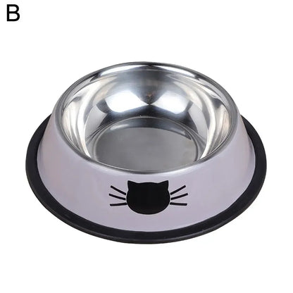 Stainless Steel Cat Food & Water Bowl – Non-Slip Base, Kitten Feeder - Pawsitive Cuddles