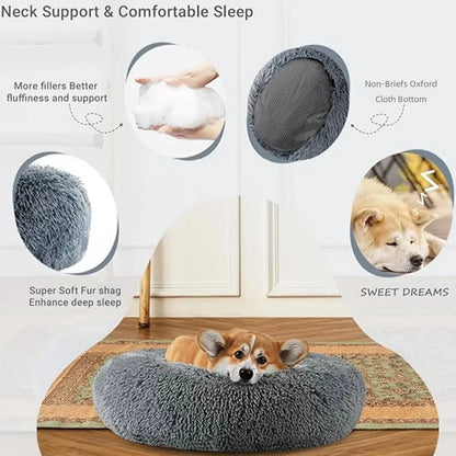 Round Pet Bed for Large Dog - Pawsitive Cuddles