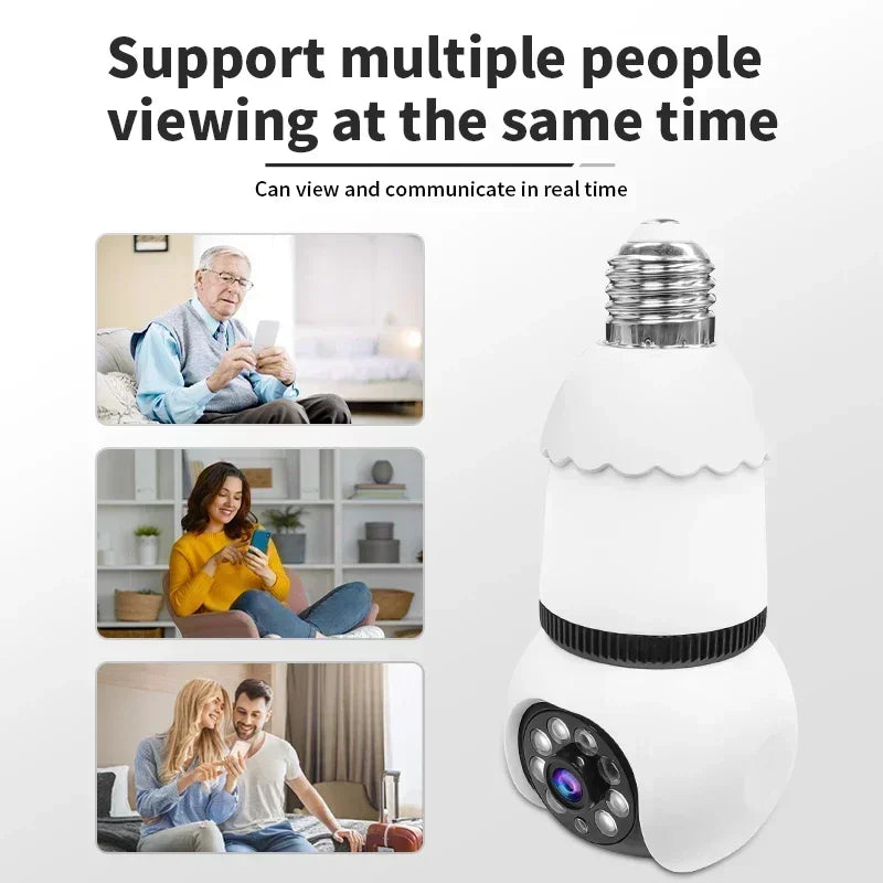 LED Bulb WiFi Surveillance Camera Automatic AI Tracking - Pawsitive Cuddles