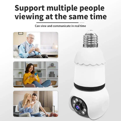 LED Bulb WiFi Surveillance Camera Automatic AI Tracking - Pawsitive Cuddles