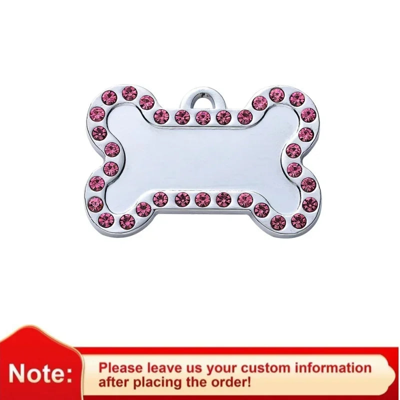 Custom Engraved Name Tag with Paw Print Design - Pawsitive Cuddles