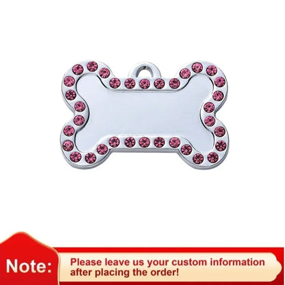 Custom Engraved Name Tag with Paw Print Design - Pawsitive Cuddles