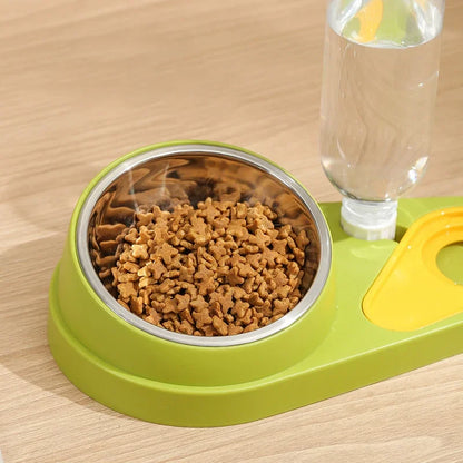 Double Cat Bowl Feeder – Large Capacity Food & Water Dispenser - Pawsitive Cuddles