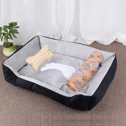 Warm Bone Washable Pet Bed for Dogs & Cats – Soft Cotton Nest - Pawsitive Cuddles