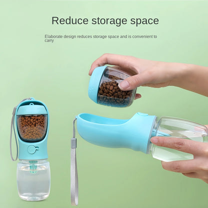 Portable Pet Water Bottle with Food Storage - Pawsitive Cuddles