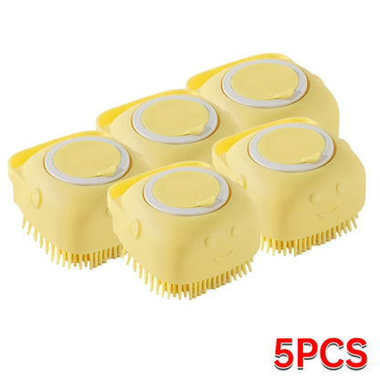 Pet Bathing Brush – Soft Silicone Massager for Dog & Cat Cleaning & Grooming - Pawsitive Cuddles