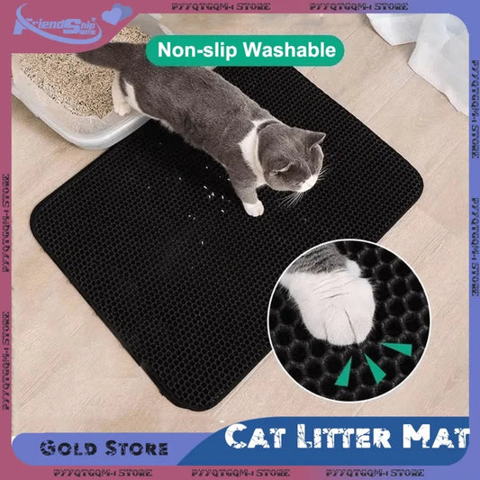 "Double-Layer Waterproof Cat Litter Mat – Non-Slip & Easy to Clean" - Pawsitive Cuddles