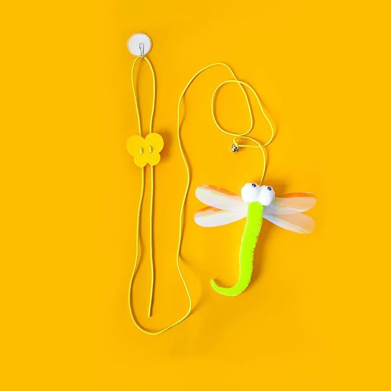 Cat Toy Swing – Elastic Feather Toy - Pawsitive Cuddles