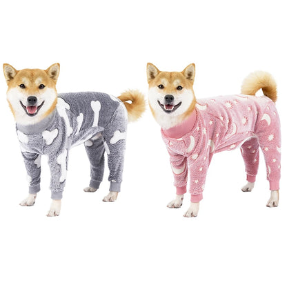 Flannel Dog Pajamas – Warm & Cozy Jumpsuit for Medium & Large Dogs - Pawsitive Cuddles