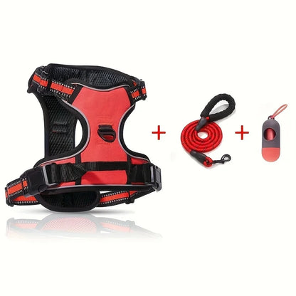 3 Pcs/set Anti-Escape Dog HarnessLeash And Poop Bag - Pawsitive Cuddles