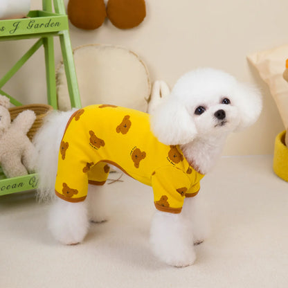 Cute Bear Print Four-Legged Outfit - Pawsitive Cuddles