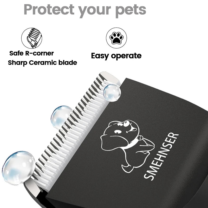 Professional Dog Clipper High Power Dog Hair Cutter Low Noise Pet Trimmer Grooming Clippers with Guard Combs for Animals - Pawsitive Cuddles