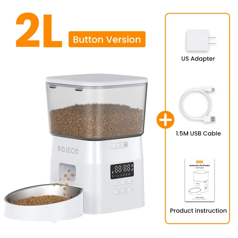 Button-Controlled Smart Cat & Dog Food Dispenser - Pawsitive Cuddles
