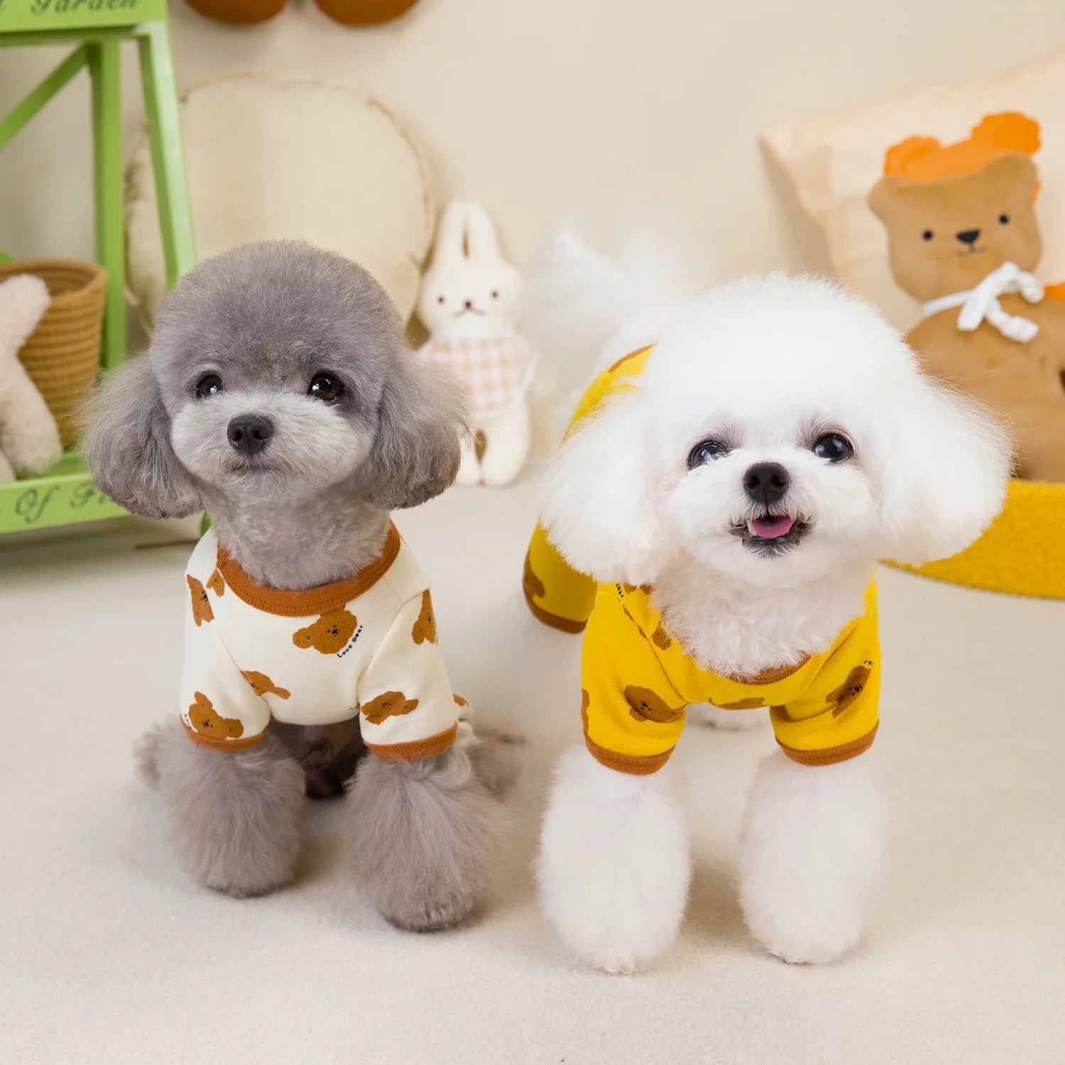 Cute Bear Print Four-Legged Outfit - Pawsitive Cuddles