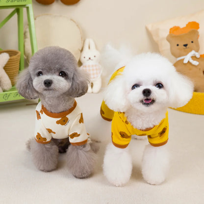 Cute Bear Print Four-Legged Outfit - Pawsitive Cuddles