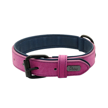 Soft Padded Real Leather Collar for Big Dogs - Pawsitive Cuddles