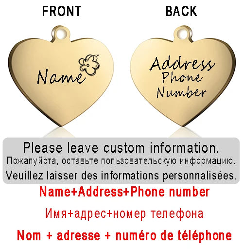 ustom Heart-Shaped Pet ID Tag - Pawsitive Cuddles