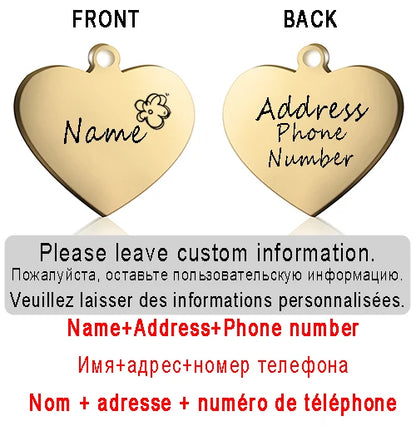 ustom Heart-Shaped Pet ID Tag - Pawsitive Cuddles