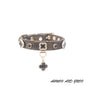Adjustable PU Leather Pet Necklace with Lucky Clover Charm - Pawsitive Cuddles