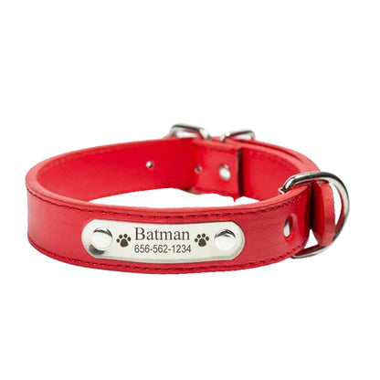 Personalized PU Leather Dog Collar - Pawsitive Cuddles
