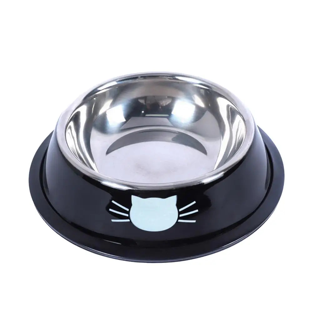 Stainless Steel Cat Food & Water Bowl – Non-Slip Base, Kitten Feeder - Pawsitive Cuddles