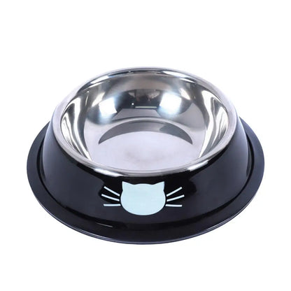 Stainless Steel Cat Food & Water Bowl – Non-Slip Base, Kitten Feeder - Pawsitive Cuddles
