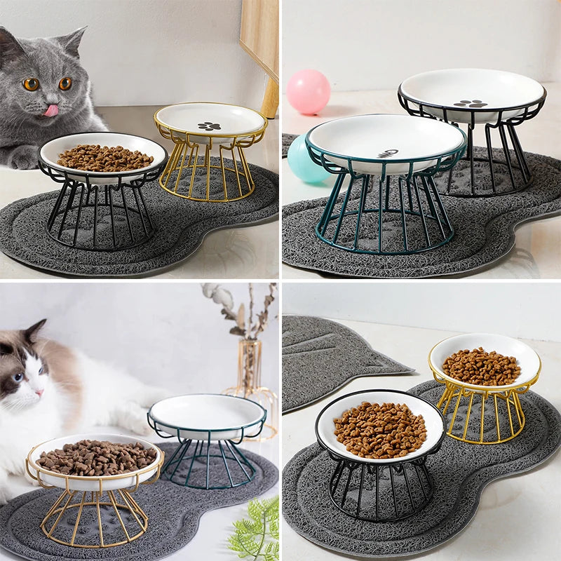 1 Set Pet Feeder Ceramic Bowl - Pawsitive Cuddles