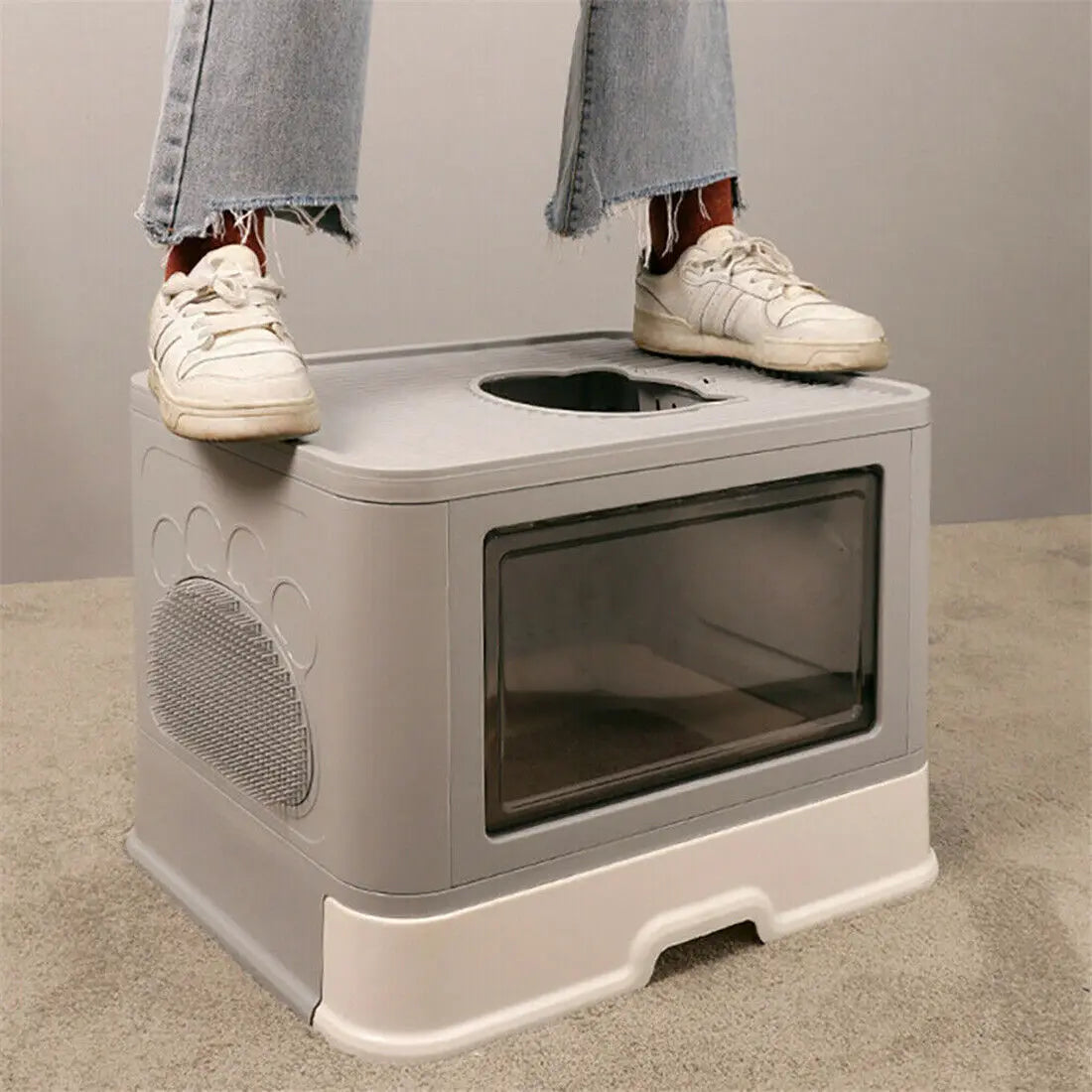 Foldable Cat Litter Box Front Entry & Top Exit - Pawsitive Cuddles