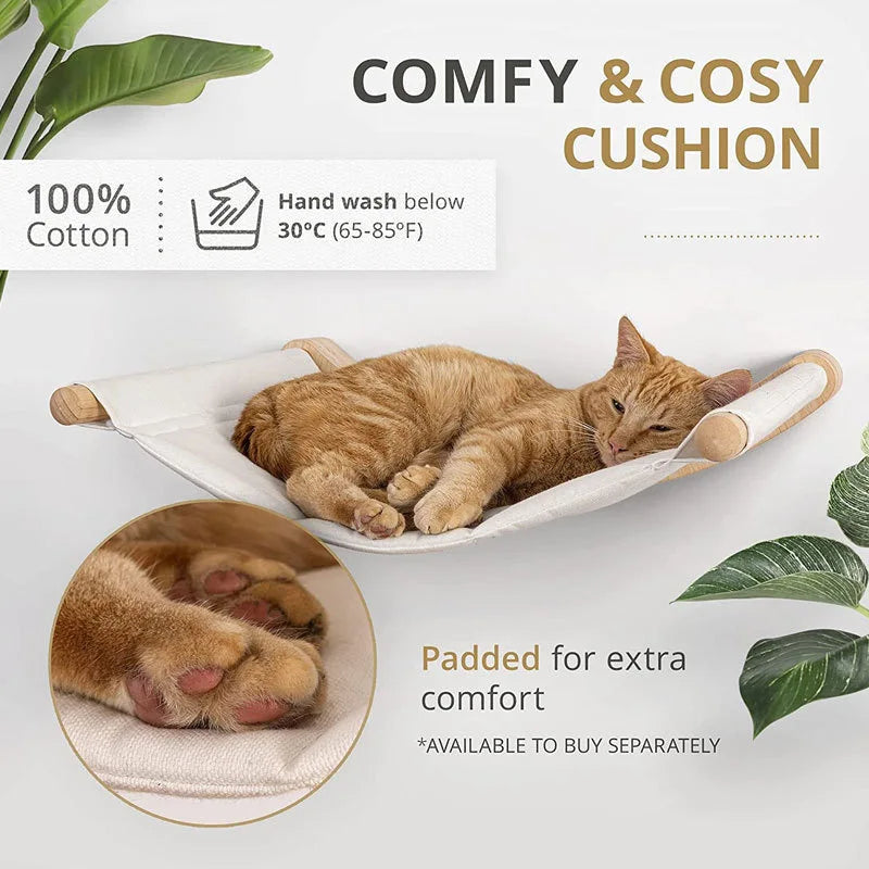 Climbing Wall Bed Nest with Cat Steps - Pawsitive Cuddles