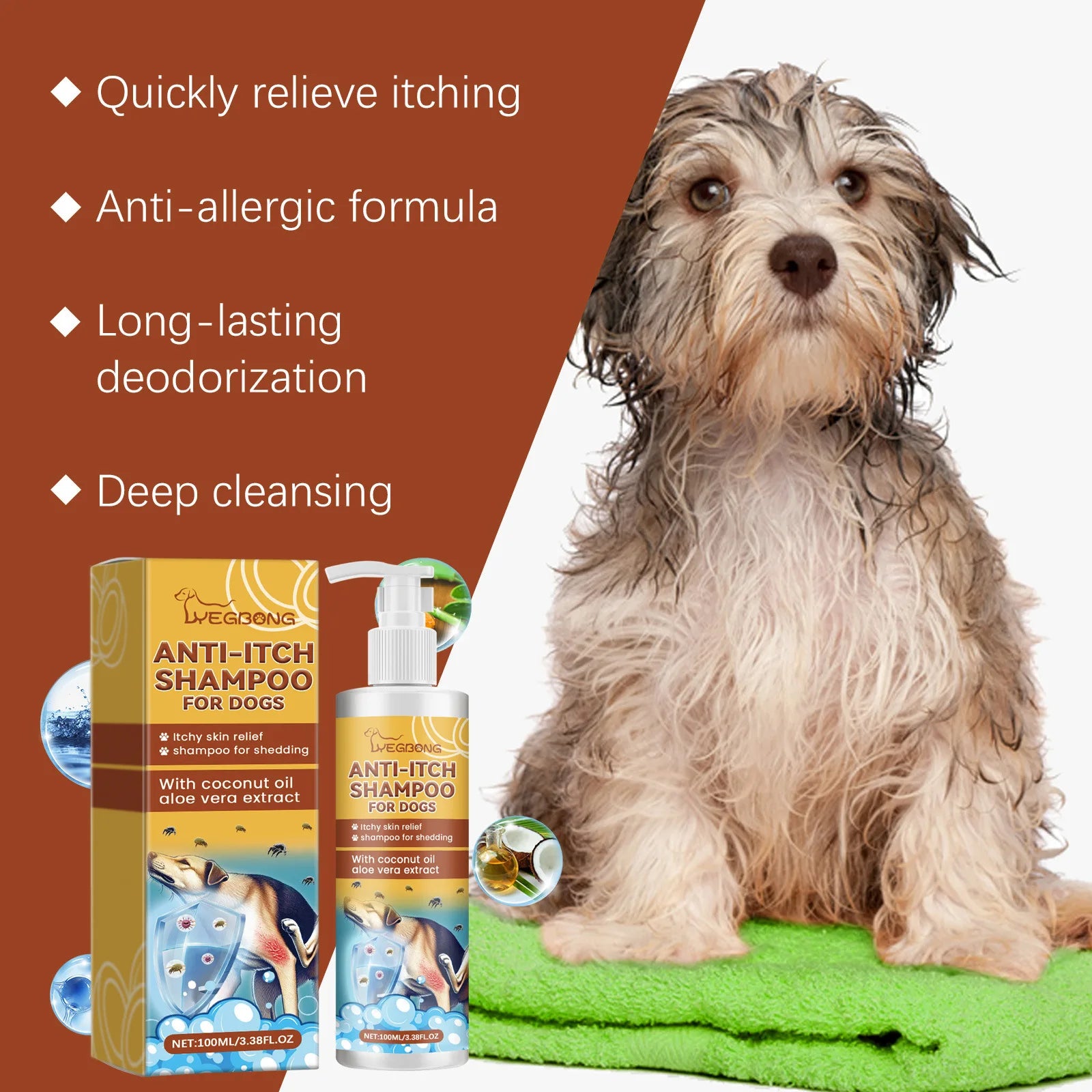 Dog Shampoo Conditioner Moisturizing for Sensitive Skin - Pawsitive Cuddles
